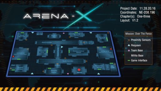 Arena-X floor plan sample and layout with devices and sensors.