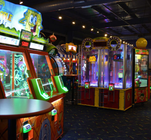 Arcade games at Laser Flash. The arcade is part of a 12,000-square-foot facility.